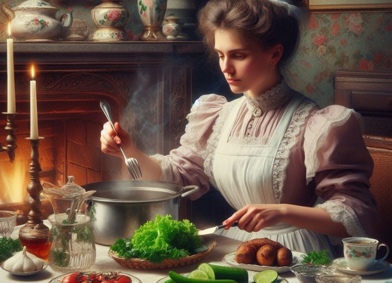 mujer cocinado xix