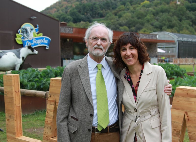 Cristbal Coln y Slvia Domnech, durante el acto de celebracin de los 40 aos