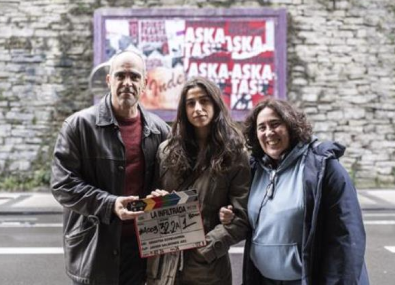 Luis Tosar, Carolina Yuste y Arantxa Echevarra en el rodaje de 'La infiltrada',